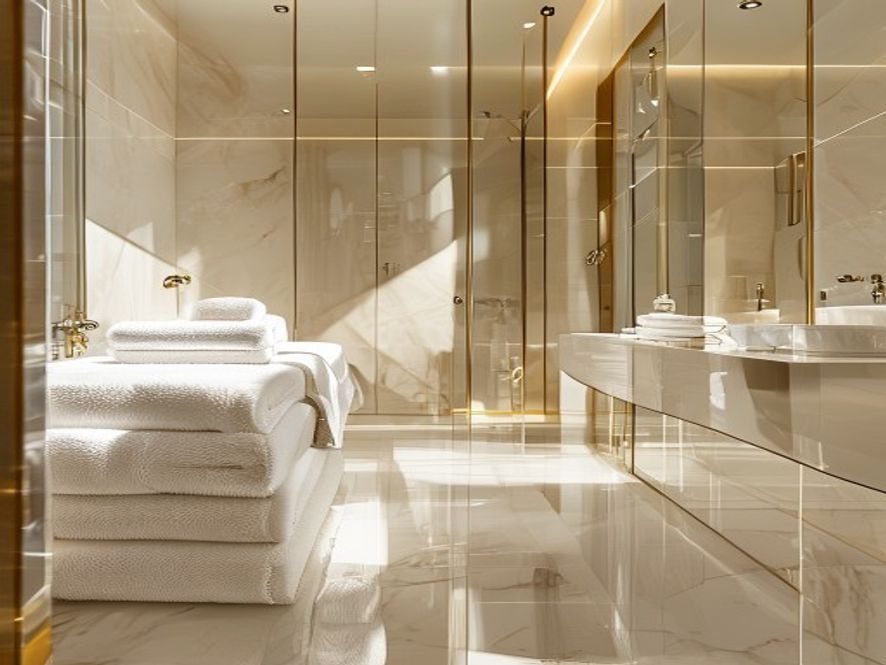 Deep-cleaned luxury bathroom